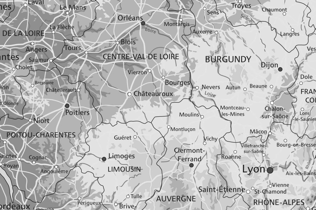 Camping en Bourgogne sur carte de France